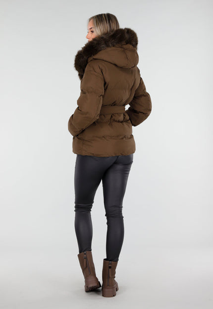 NEW240925 Bruine Pufferjas met Ceintuur