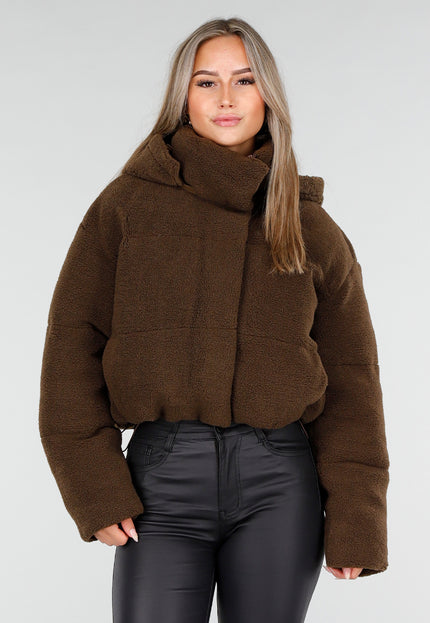 WINTER Bruine Teddy Puffer Jas