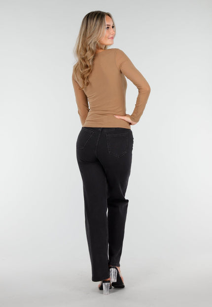 NEW240925 Camel Top Lange Mouw