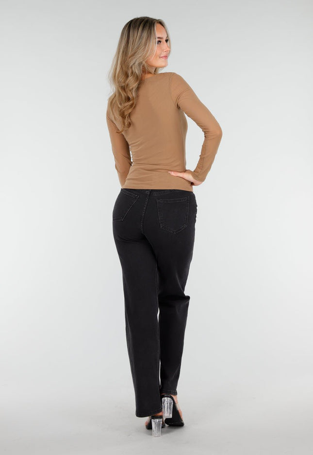 NEW240925 Camel Top Lange Mouw