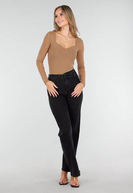 NEW240925 Camel Top Lange Mouw