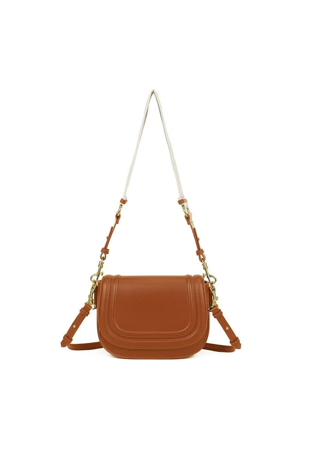 NEW240925 Crossbody Tas Bruin met Gouden Details