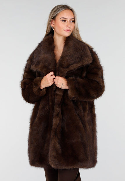 WINTER Faux Fur Jas Bruin