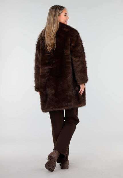 WINTER Faux Fur Jas Bruin