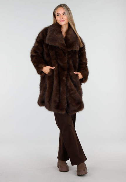 WINTER Faux Fur Jas Bruin