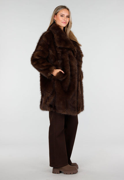 WINTER Faux Fur Jas Bruin