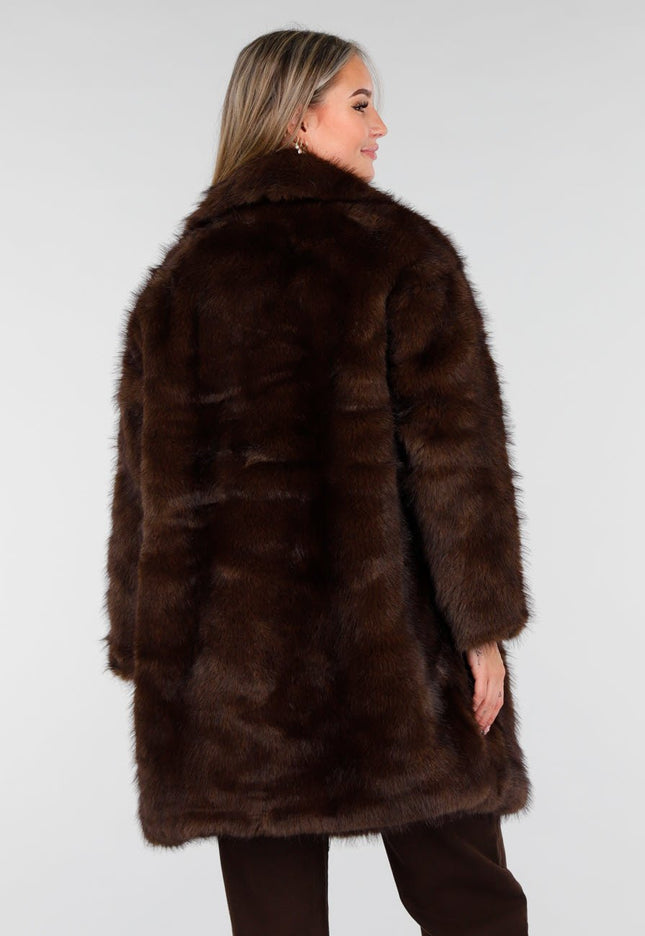 WINTER Faux Fur Jas Bruin