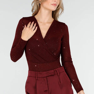 Glitter Stretch Body Bordeaux