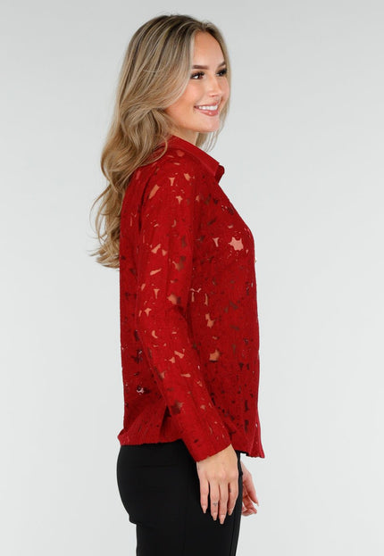 NEW240925 Kanten Blouse Rood