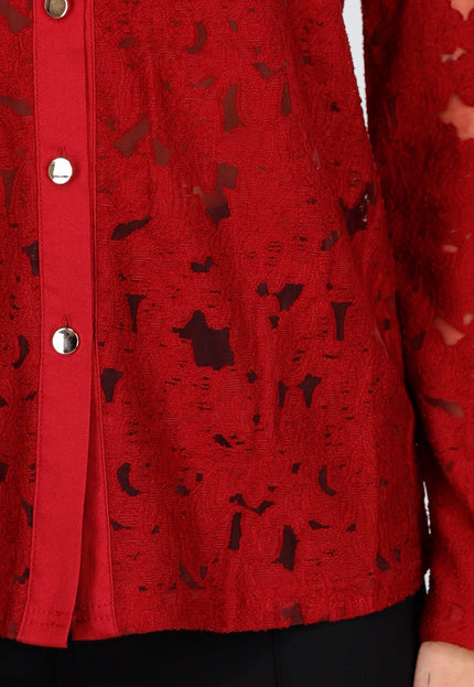 NEW240925 Kanten Blouse Rood