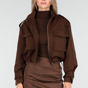 NEW240925 Korte Bruine Utility Jas