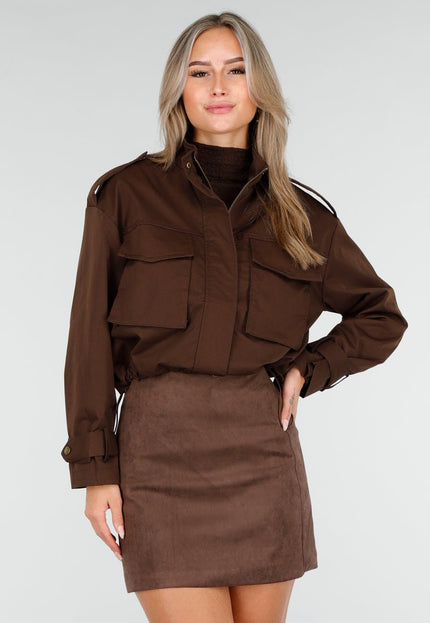 NEW240925 Korte Bruine Utility Jas