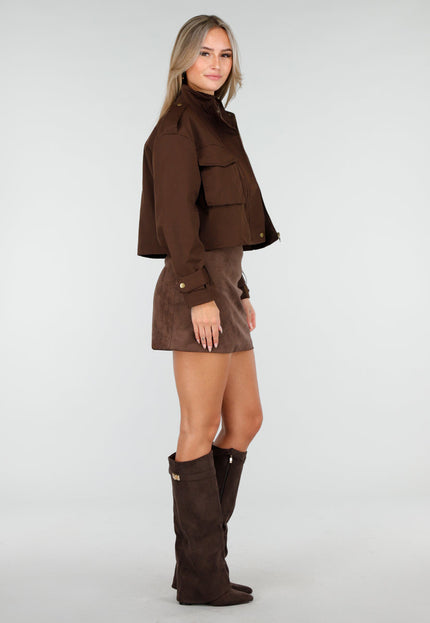 NEW240925 Korte Bruine Utility Jas