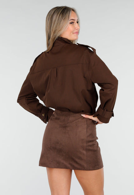 NEW240925 Korte Bruine Utility Jas