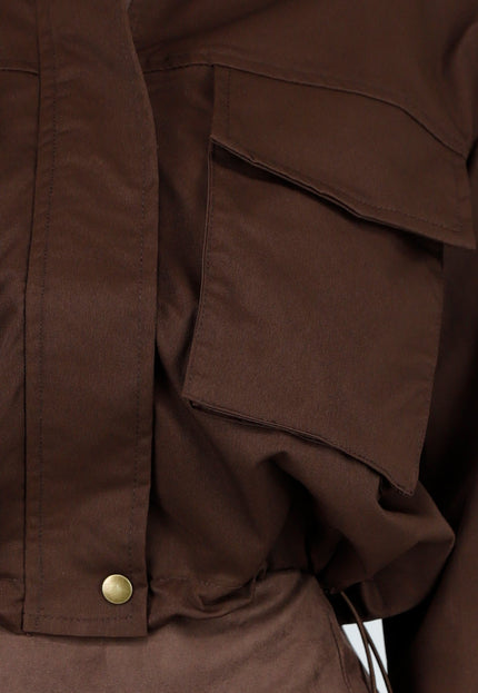 NEW240925 Korte Bruine Utility Jas