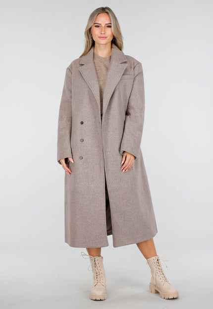 NEW240925 Lange Beige Trenchcoat