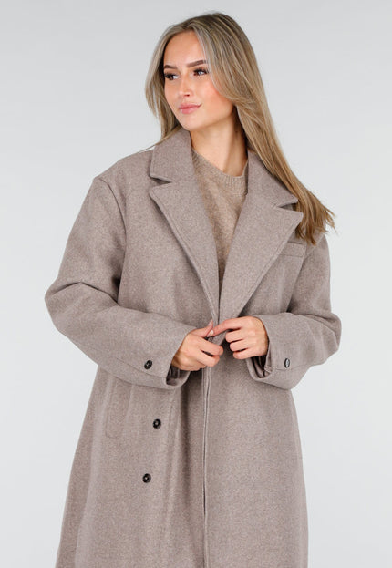 NEW240925 Lange Beige Trenchcoat