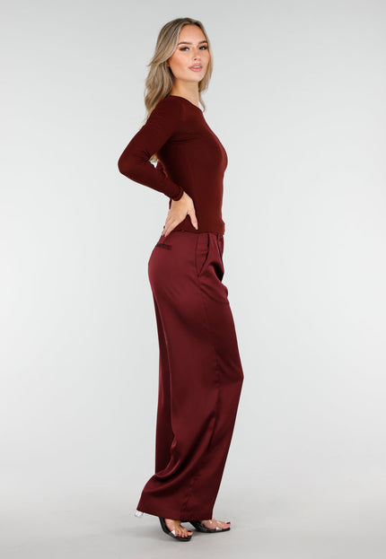 NEW240925 One Shoulder Stretch Top Bordeaux