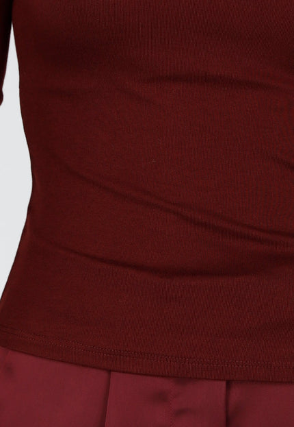 NEW240925 One Shoulder Stretch Top Bordeaux