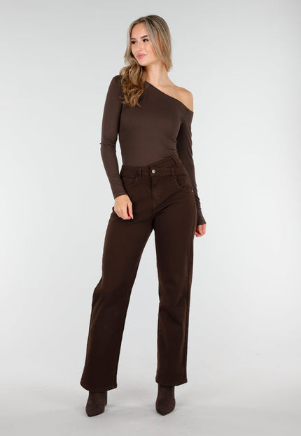 NEW240925 One Shoulder Stretch Top Bruin