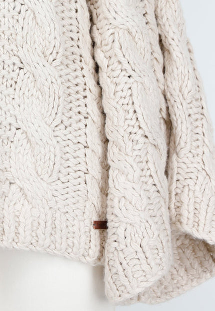 NEW240925 Oversized Kabeltrui Beige