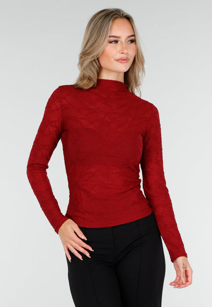 NEW240925 Rode Kant Top Hoge Hals