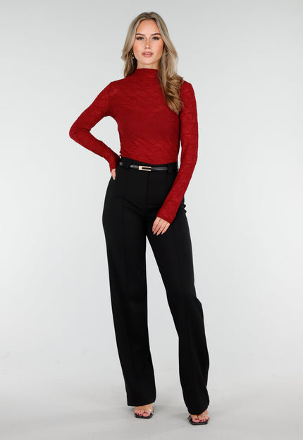 NEW240925 Rode Kant Top Hoge Hals