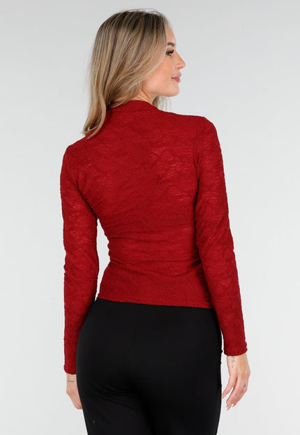 NEW240925 Rode Kant Top Hoge Hals