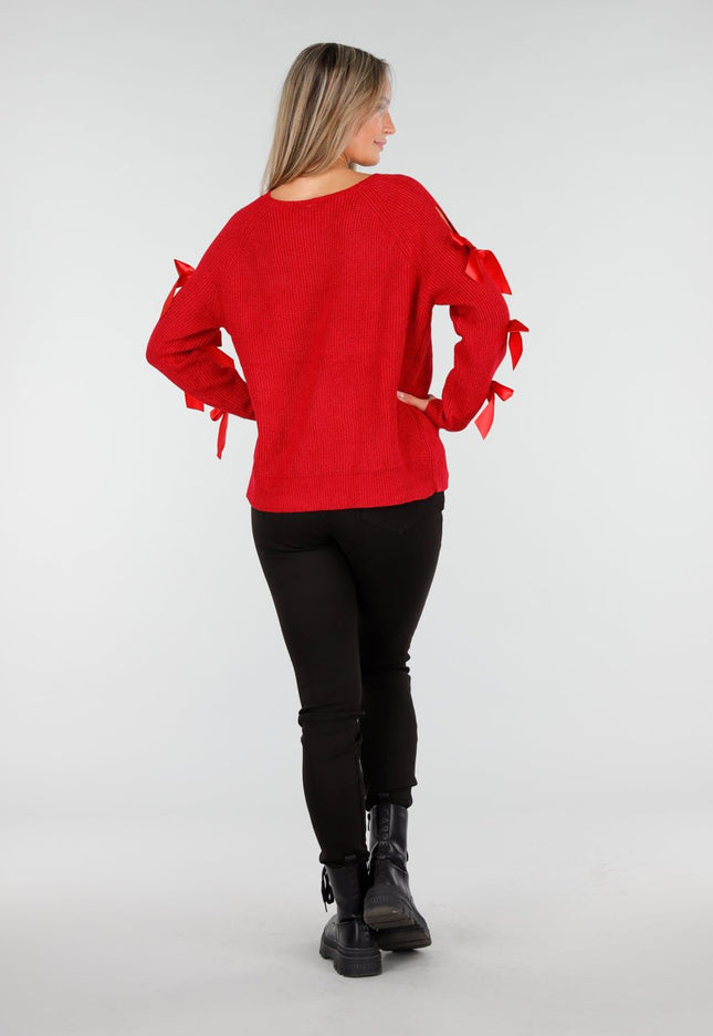 OP=OP.AV.10 Rode Trui met Strikken