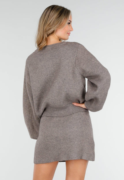 OP=OP.51.NL Taupe Gebreide Two-Piece Set