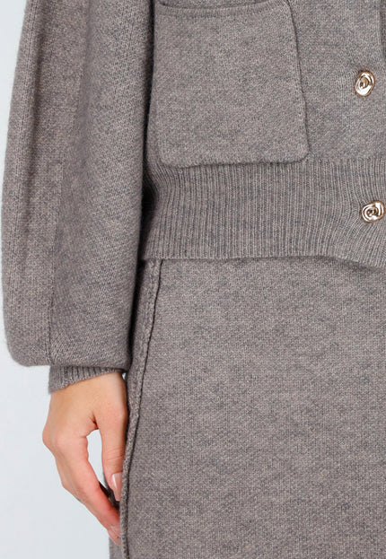 OP=OP.51.NL Taupe Gebreide Two-Piece Set