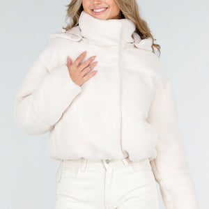 WINTER Teddy Pufferjas in Wit