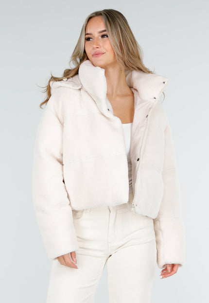 WINTER Teddy Pufferjas in Wit