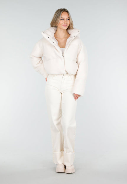 WINTER Teddy Pufferjas in Wit