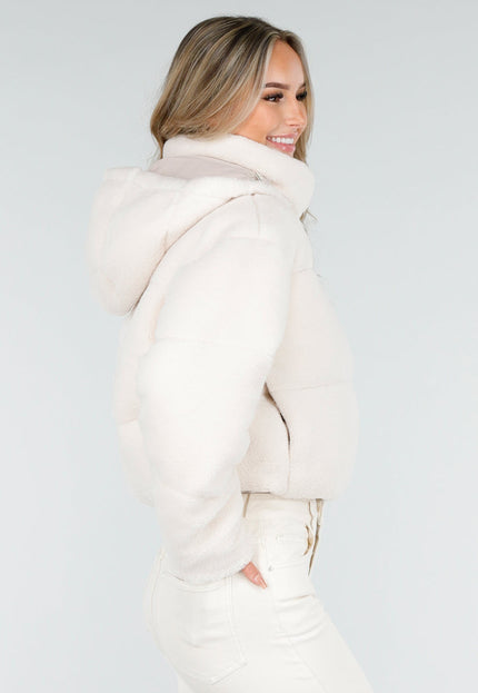 WINTER Teddy Pufferjas in Wit