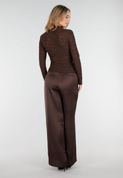 NEW240925 Kantentop Bruin met Lange Mouw