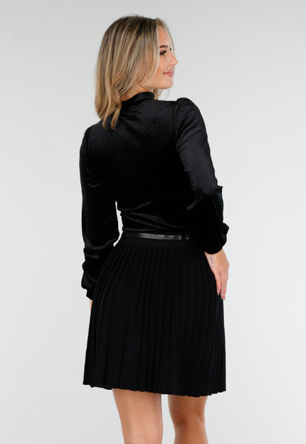 NEW240925 Velours Top Zwart met Choker