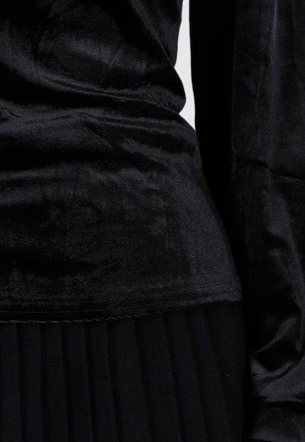 NEW240925 Velours Top Zwart met Choker