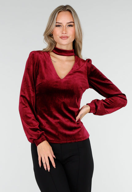 NEW240925 Velvet Top Rood met Choker
