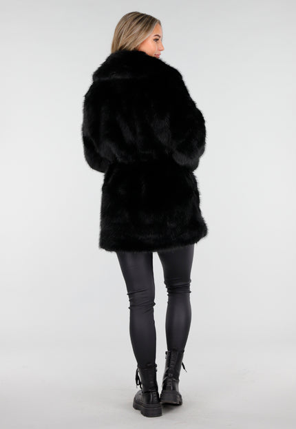 WINTER Zwarte Bontjas met Riem