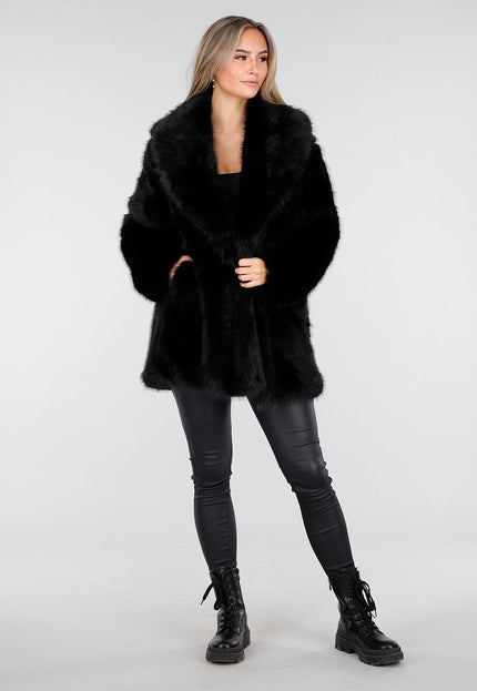 WINTER Zwarte Bontjas met Riem