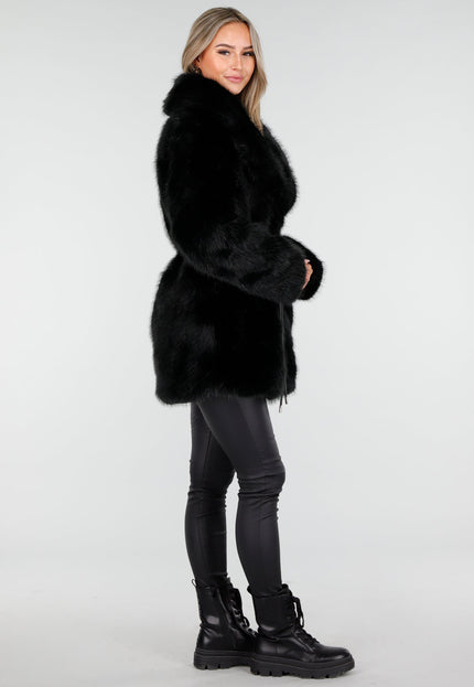 WINTER Zwarte Bontjas met Riem