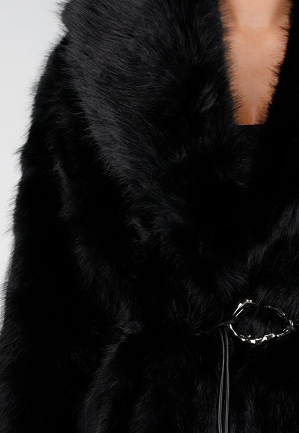 WINTER Zwarte Bontjas met Riem