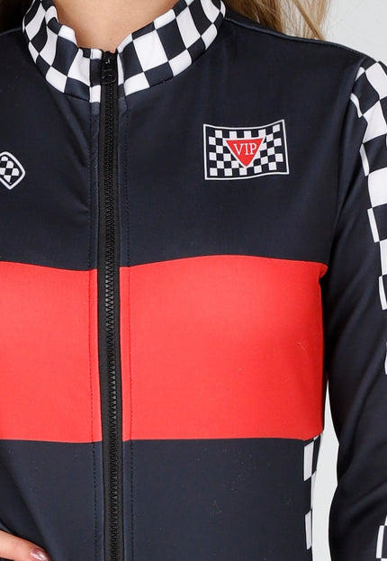 KOSTUUM Rood Zwart Race Kostuum