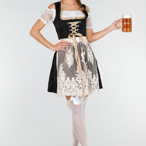 KOSTUUM Zwart Beige Oktoberfest Jurkje