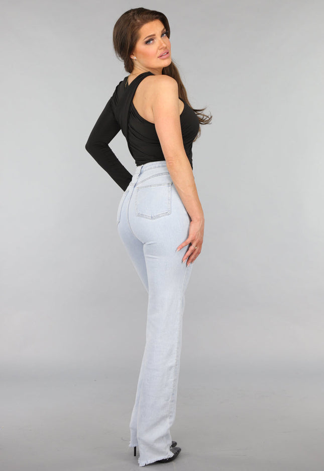 NEW2412 Gekruiste Asymmetrische Top in Zwart