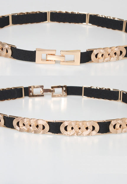 NEW2412 Gouden Rekbare Riem met Gouden Riemen