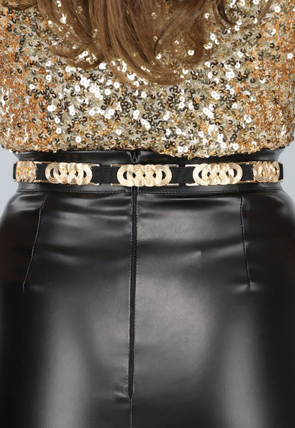 NEW2412 Gouden Rekbare Riem met Gouden Riemen