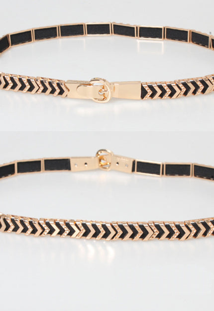 NEW2412 Gouden Zigzag Stretch Ceintuur