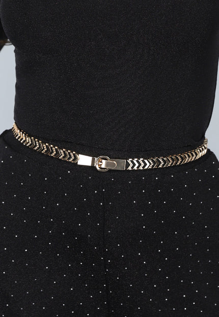 NEW2412 Gouden Zigzag Stretch Ceintuur